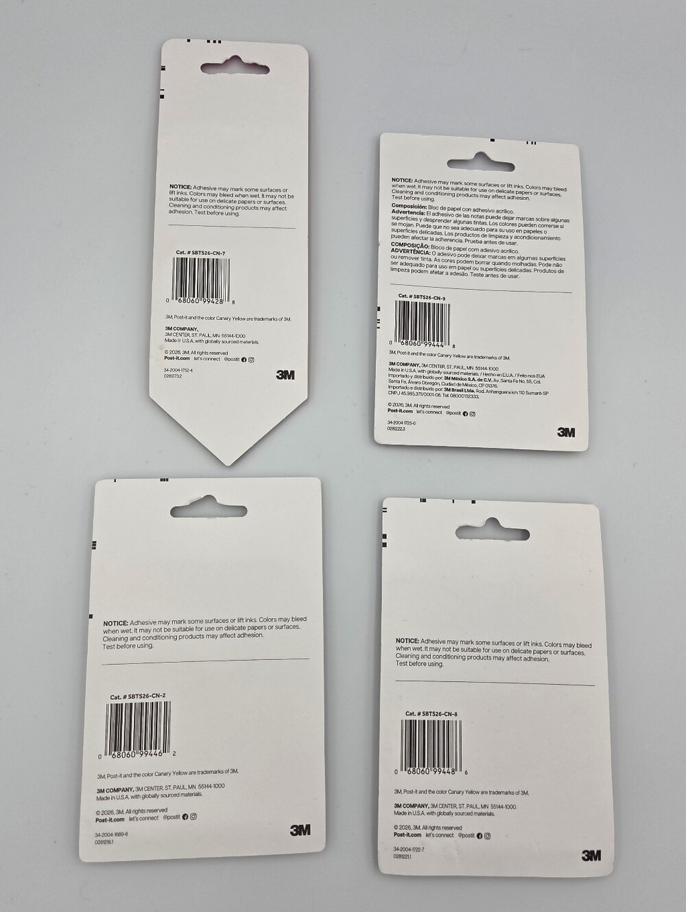 Post- It Class Notes Sticky Notes 4 Pack Nwt - Picture 2 of 6